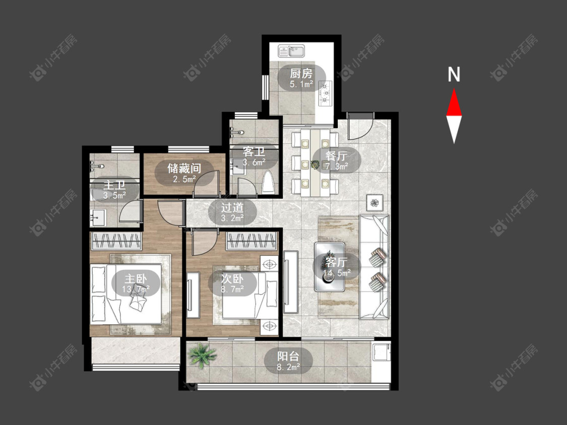 蓝光晶曜房源户型图 常州蓝光晶曜在售二手房源户型图_小牛看房