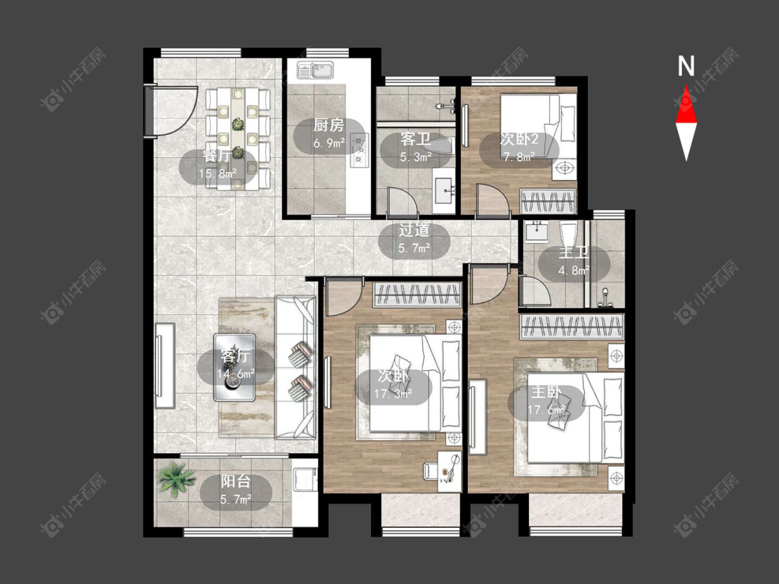 白马公馆房源户型图 常州白马公馆在售二手房源户型图_小牛看房