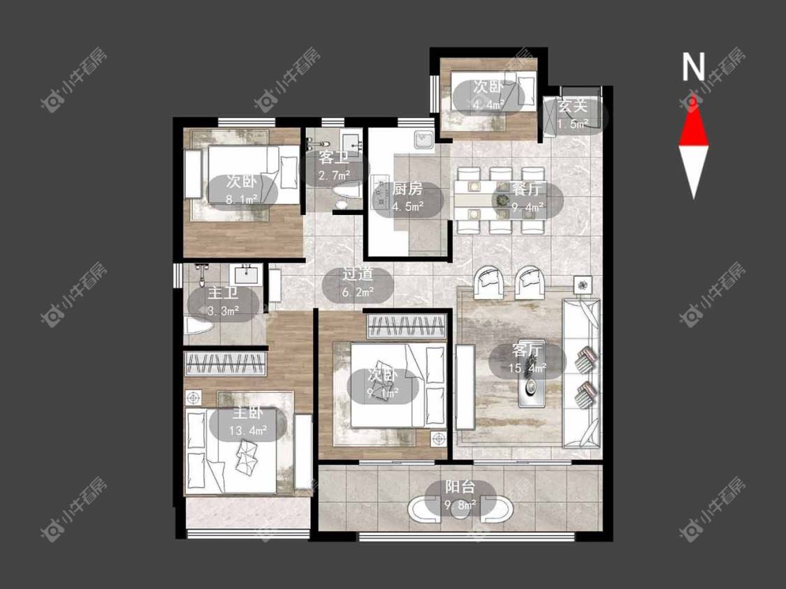常州嘉宏蓝爵在租房源户型图_小牛看房