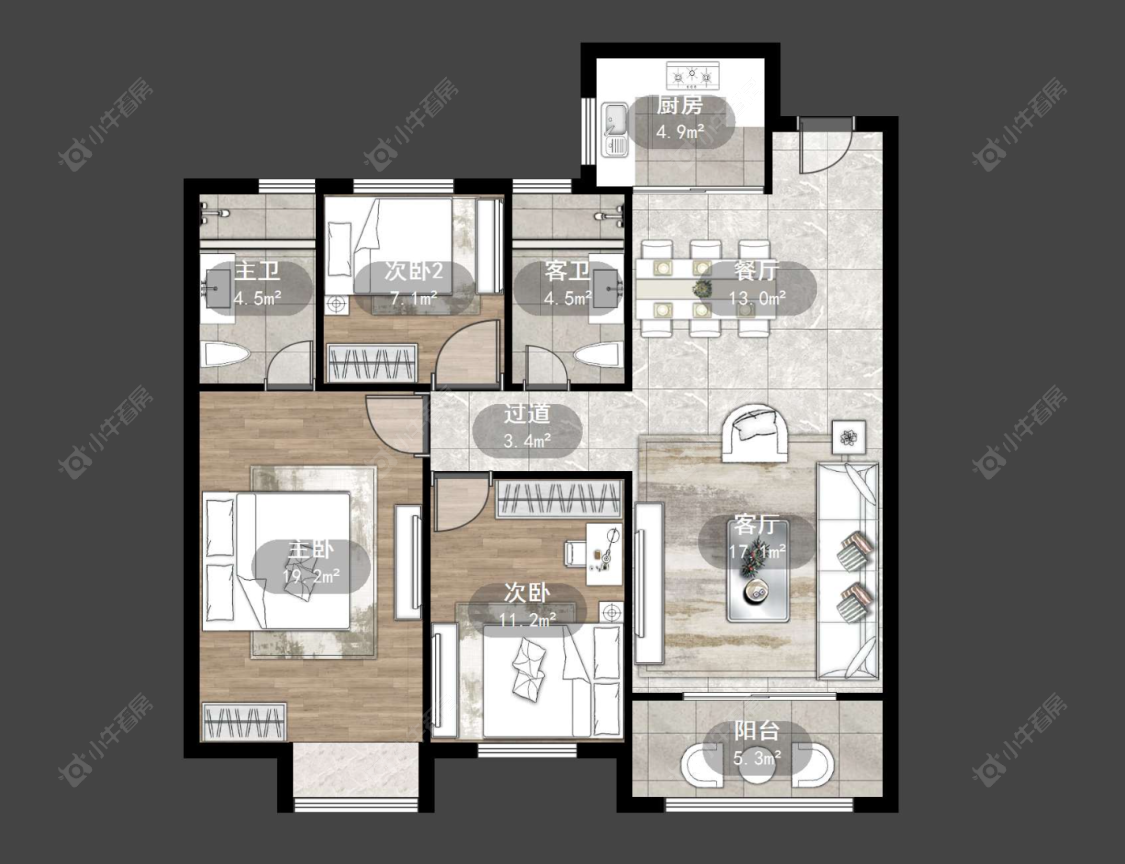 百馨西苑五期房源户型图 常州百馨西苑五期在售二手房源户型图_小牛看房