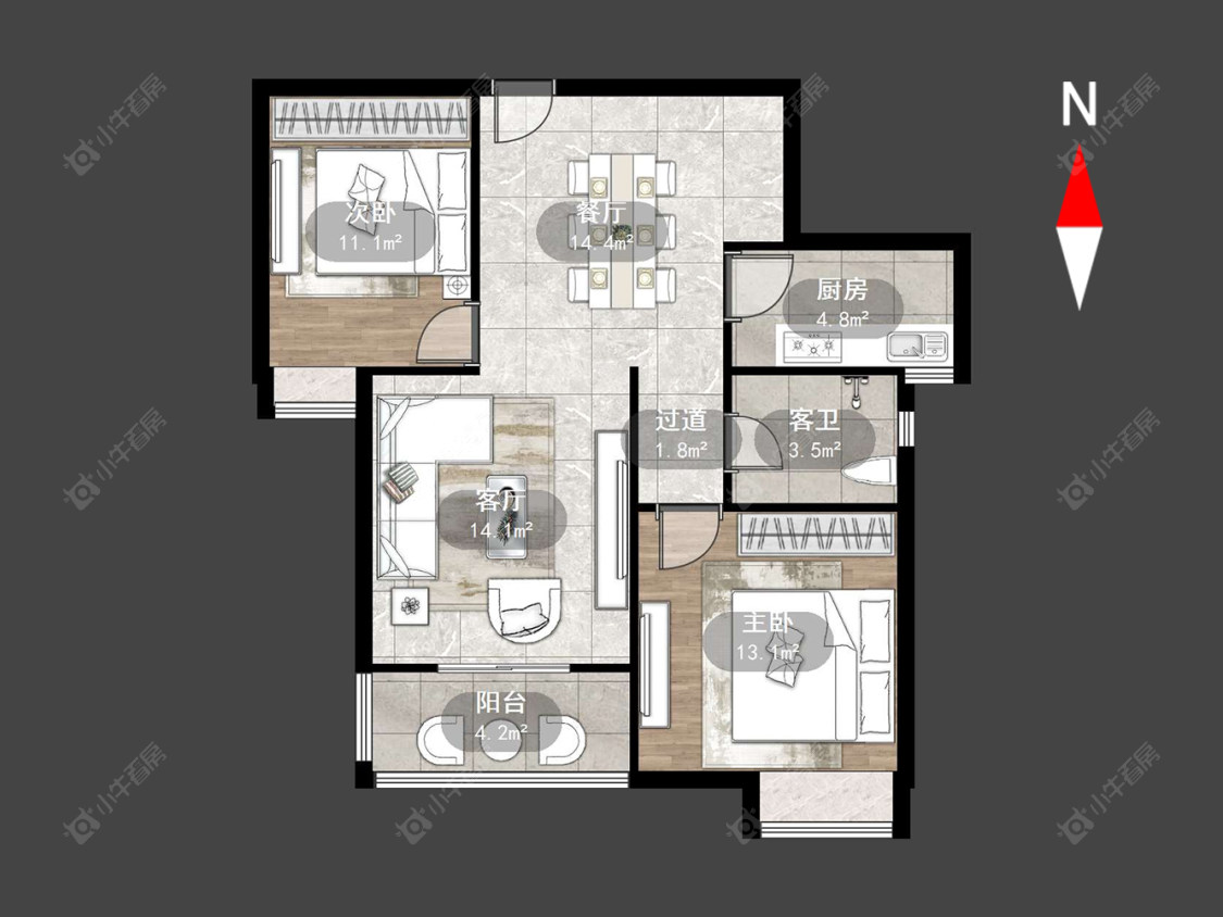 常州蓝天新苑在售二手房源户型图_小牛看房