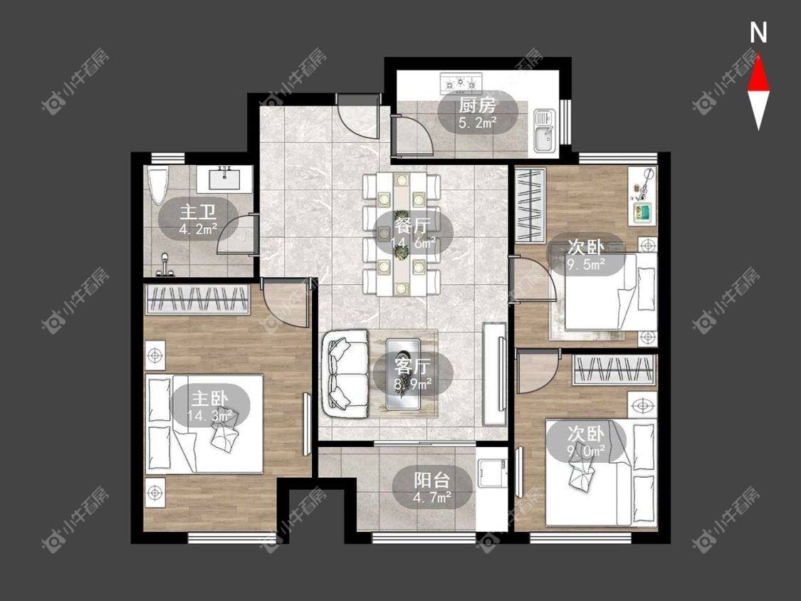 常州新城香溢澜桥二期3室2厅在租房源出租