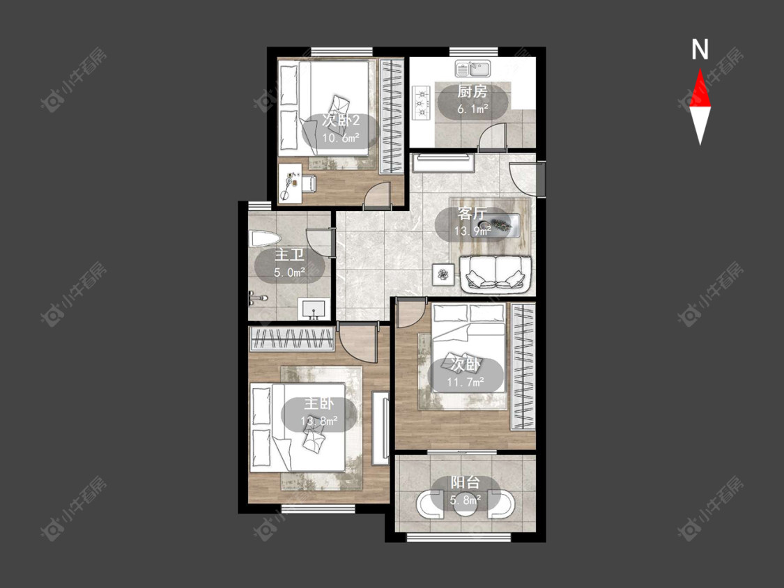 长宇棕榈湾房源户型图 常州长宇棕榈湾在售二手房源户型图_小牛看房
