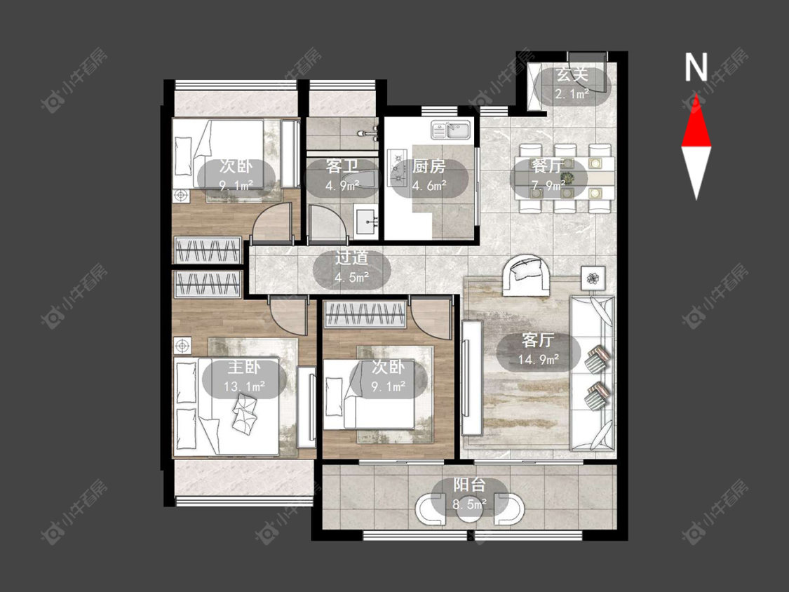 常州美的翰林府在售二手房源户型图_小牛看房