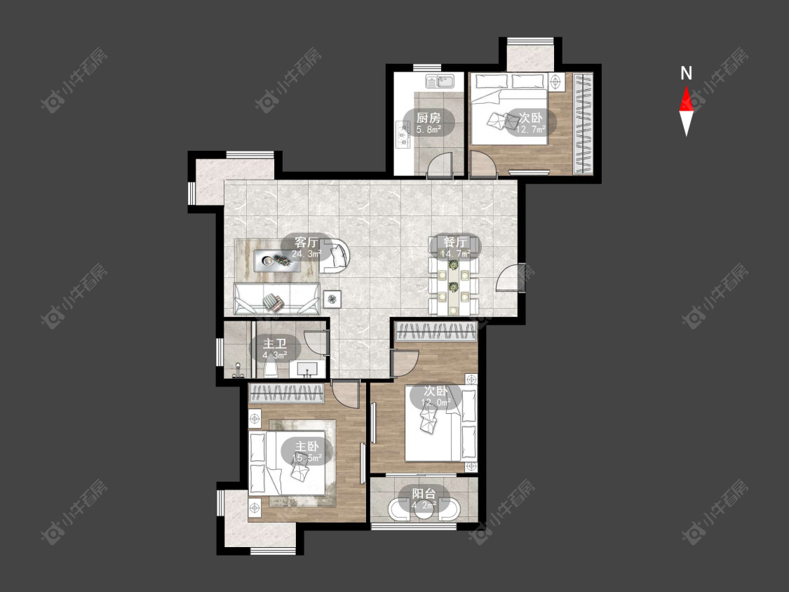 常州紫金园在售二手房源户型图_小牛看房