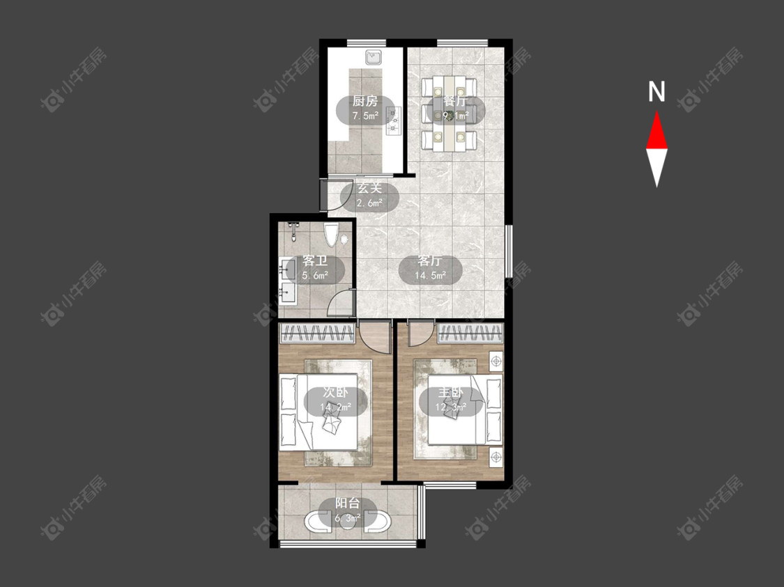 红菱南村房源户型图 常州红菱南村在售二手房源户型图_小牛看房