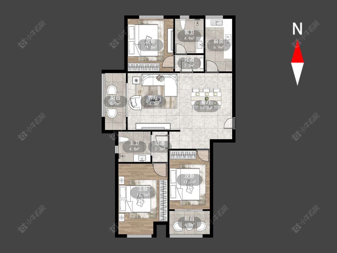常州新城域三期在售二手房源户型图_小牛看房