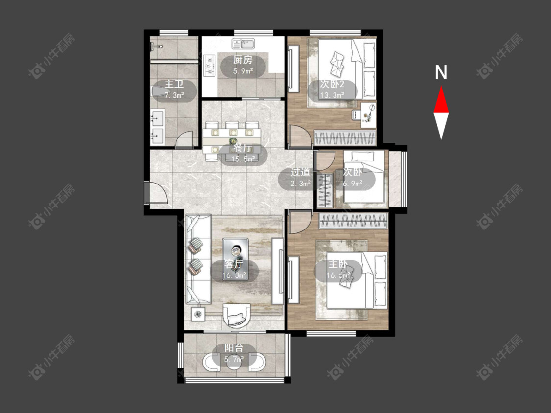 常州春江中央花苑北区在售二手房源户型图_小牛看房