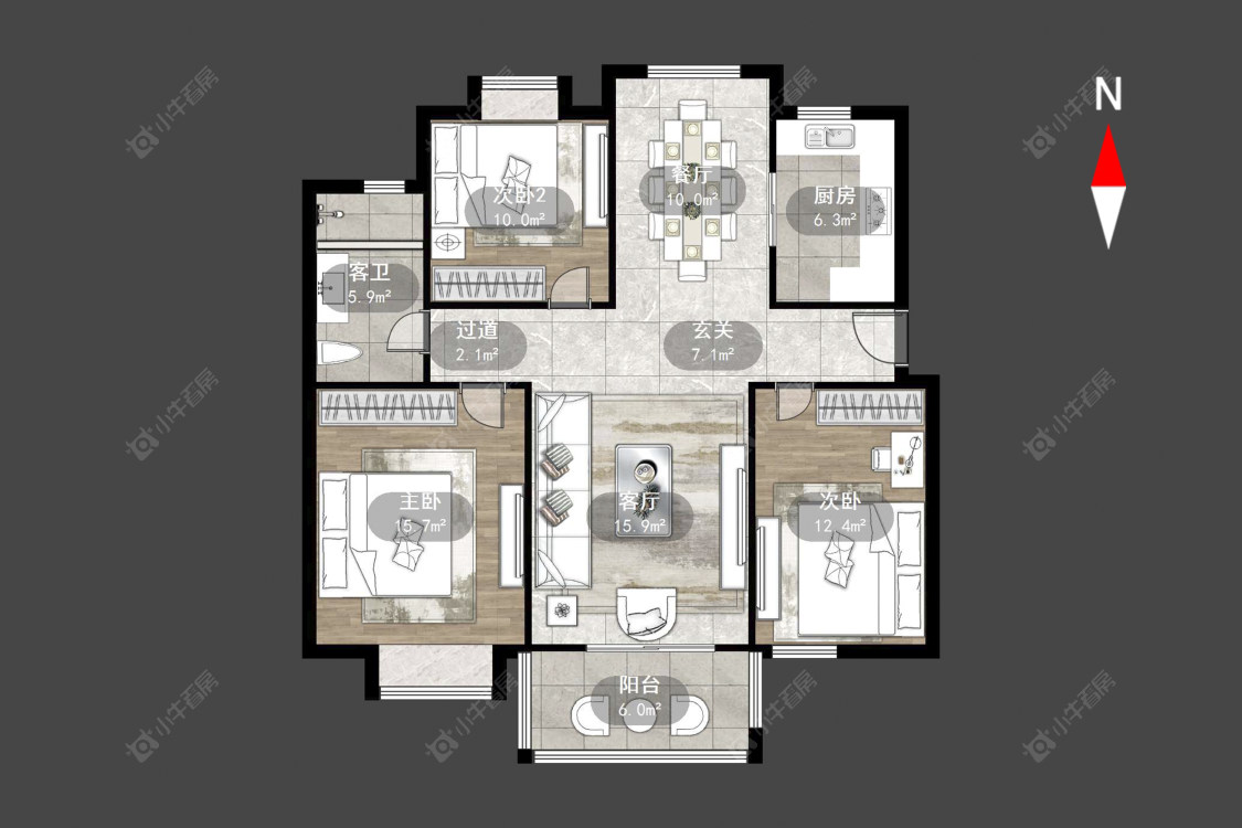 常州四季新城金典在售二手房源户型图_小牛看房