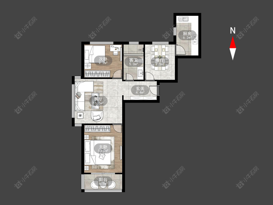 常州青山湾北区在售二手房源户型图_小牛看房