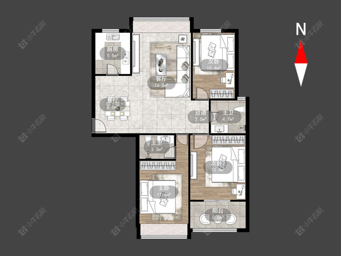 常州百馨西苑一二期在售二手房源户型图_小牛看房