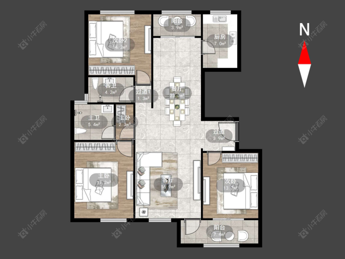 常州公园壹号一二期在售二手房源户型图_小牛看房