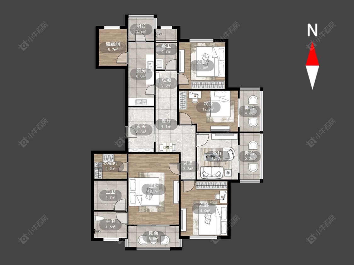 常州龙德花园在售二手房源户型图_小牛看房