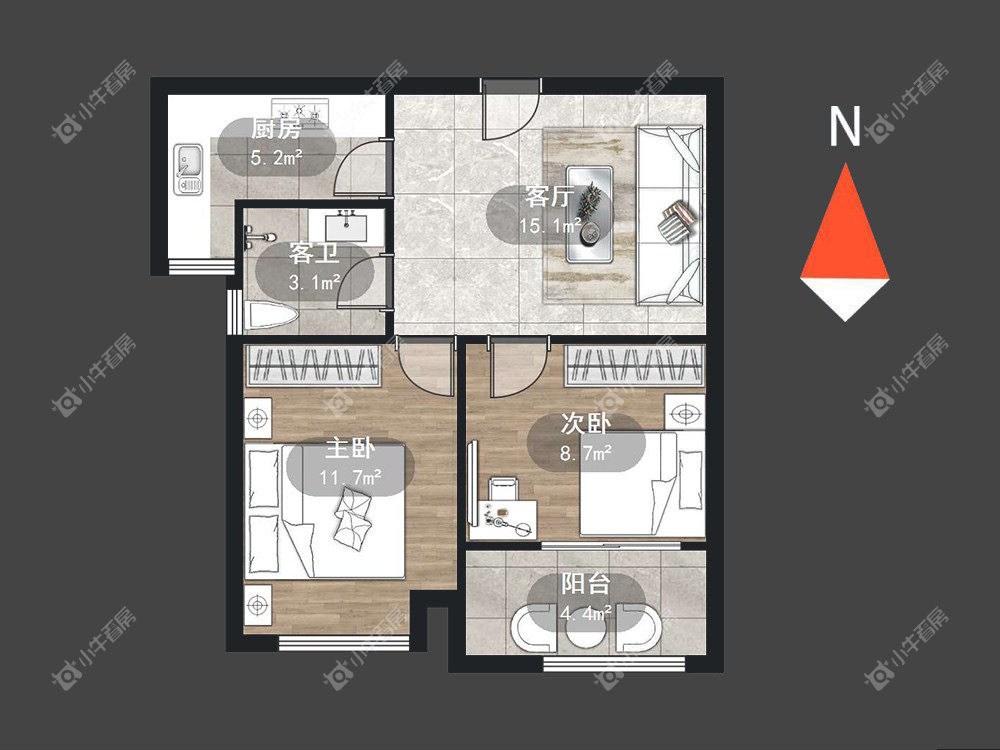 常州檀香湾在租房源户型图_小牛看房