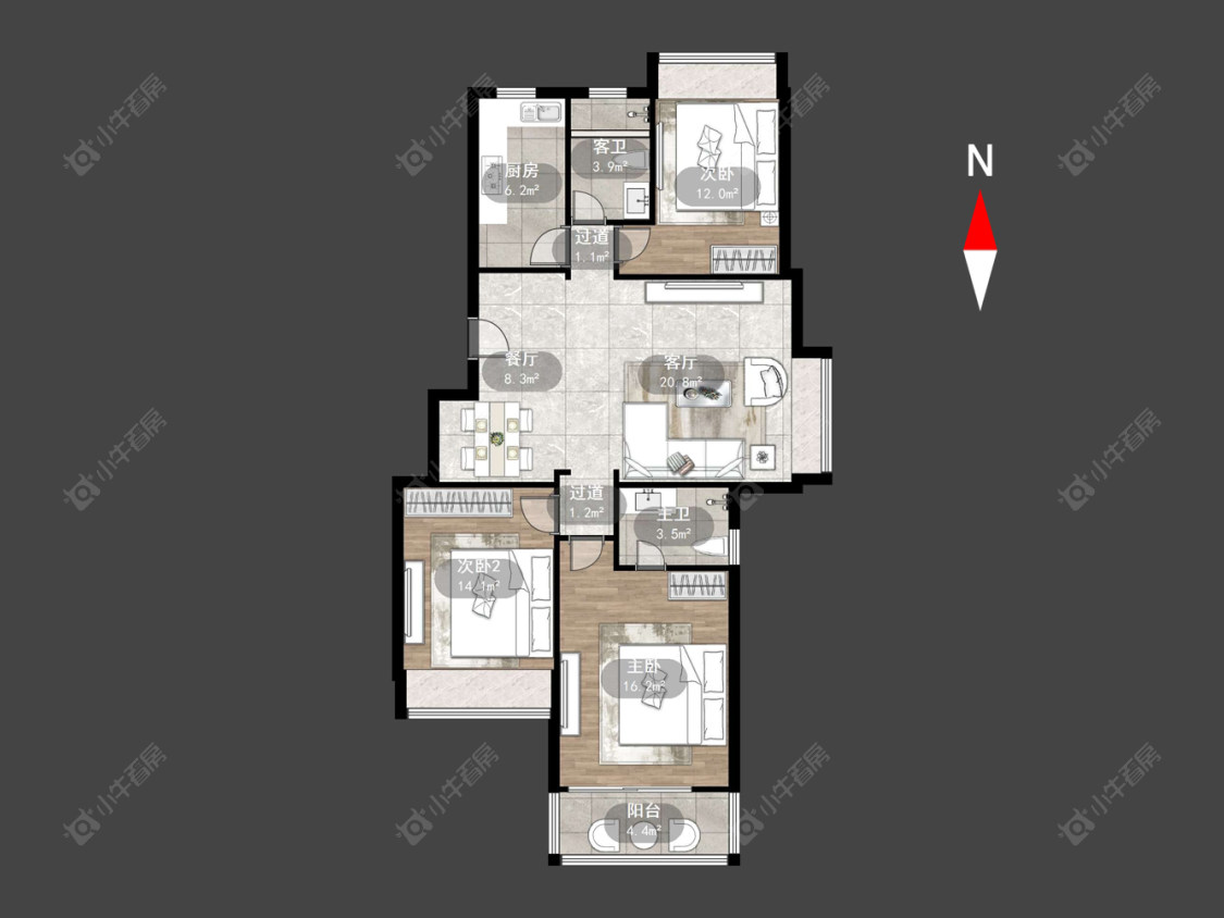 凤凰名城房源户型图 常州凤凰名城在售二手房源户型图_小牛看房