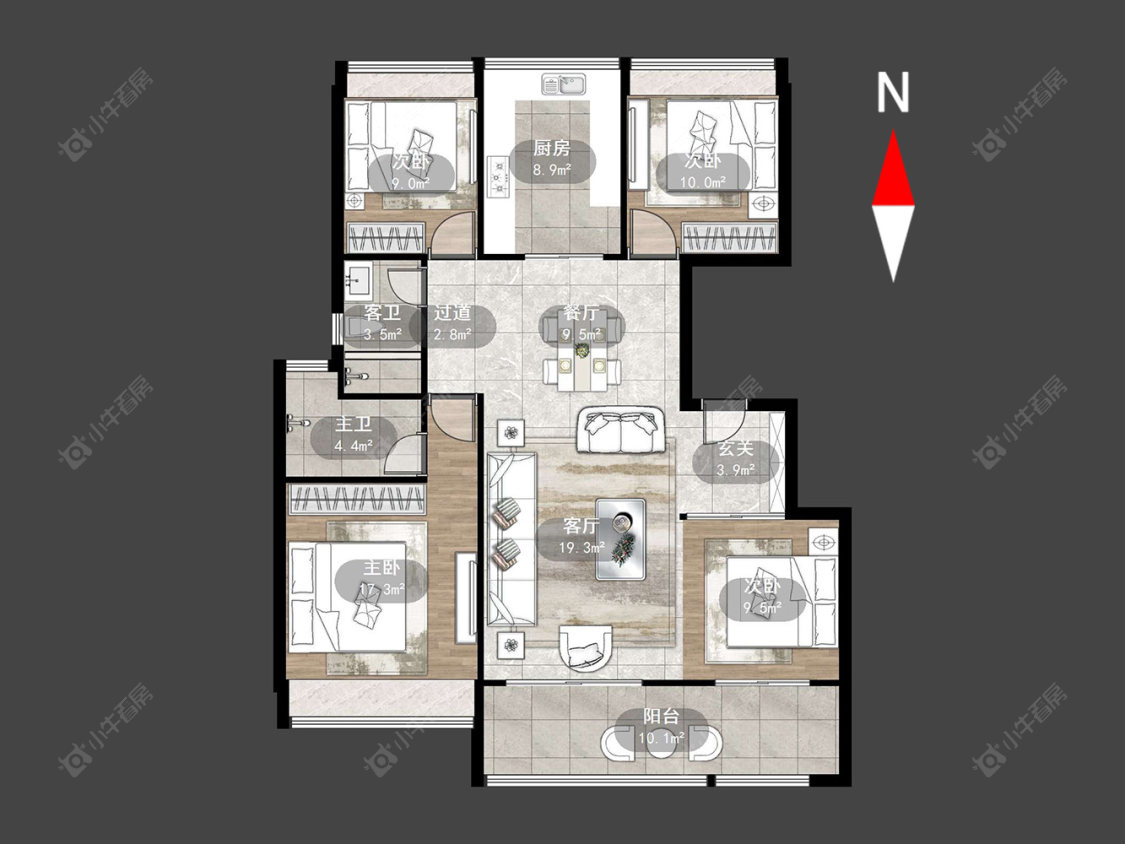 华盛品樾公馆房源户型图 常州华盛品樾公馆在售二手房源户型图_小牛看房
