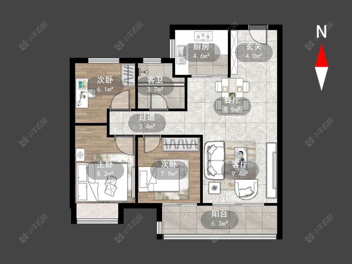 常州美的金科公园天下在售二手房源户型图_小牛看房