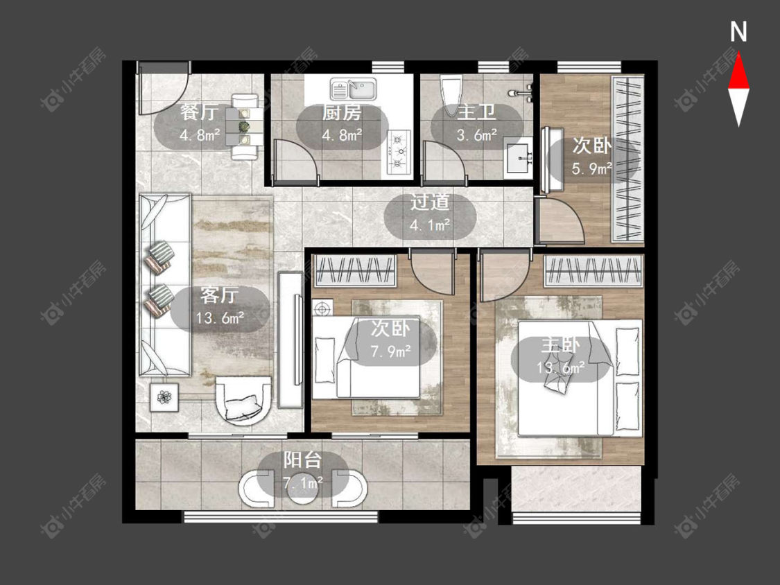 常州清云澜湾A区在售二手房源户型图_小牛看房