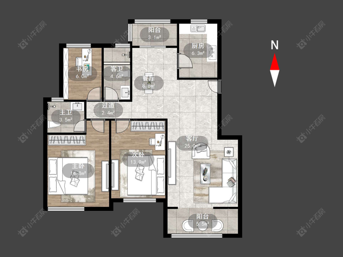 常州新闸花苑在售二手房源户型图_小牛看房