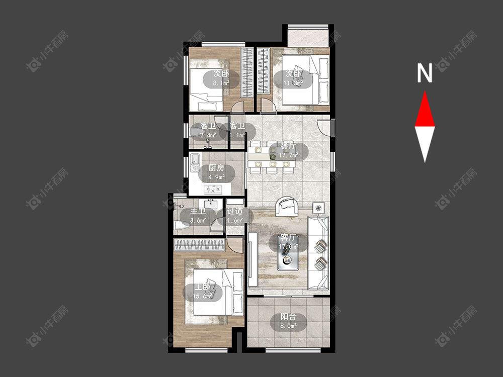 招商花园城房源户型图 常州招商花园城在售二手房源户型图_小牛看房