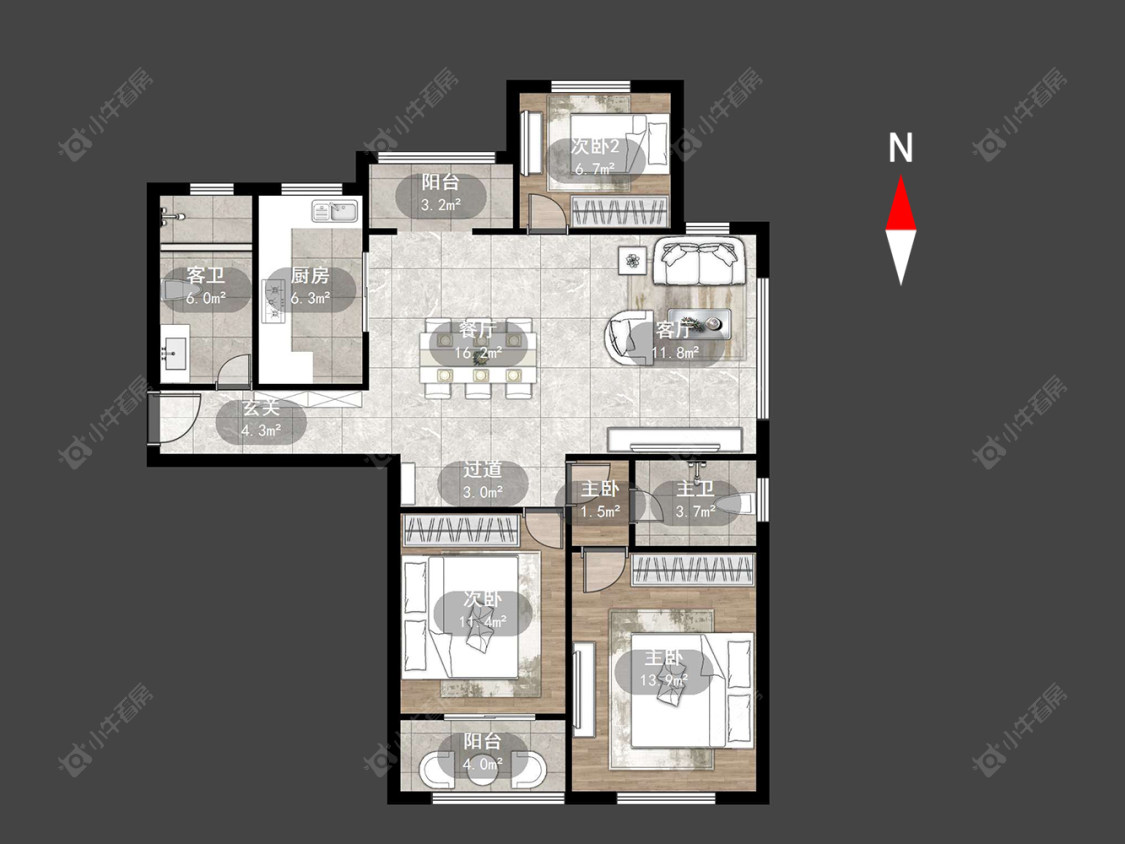 常州天山花园在售二手房源户型图_小牛看房