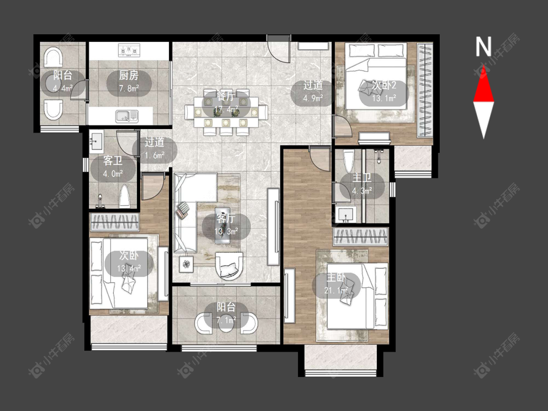 雅居乐星河湾房源户型图 常州雅居乐星河湾在售二手房源户型图_小牛看房