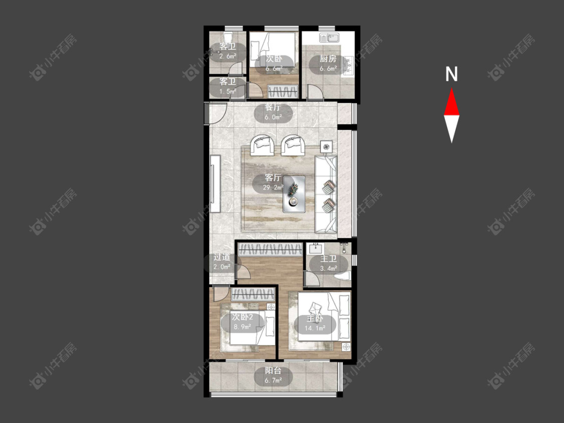 常州龙湖华盛·天曜在售二手房源户型图_小牛看房