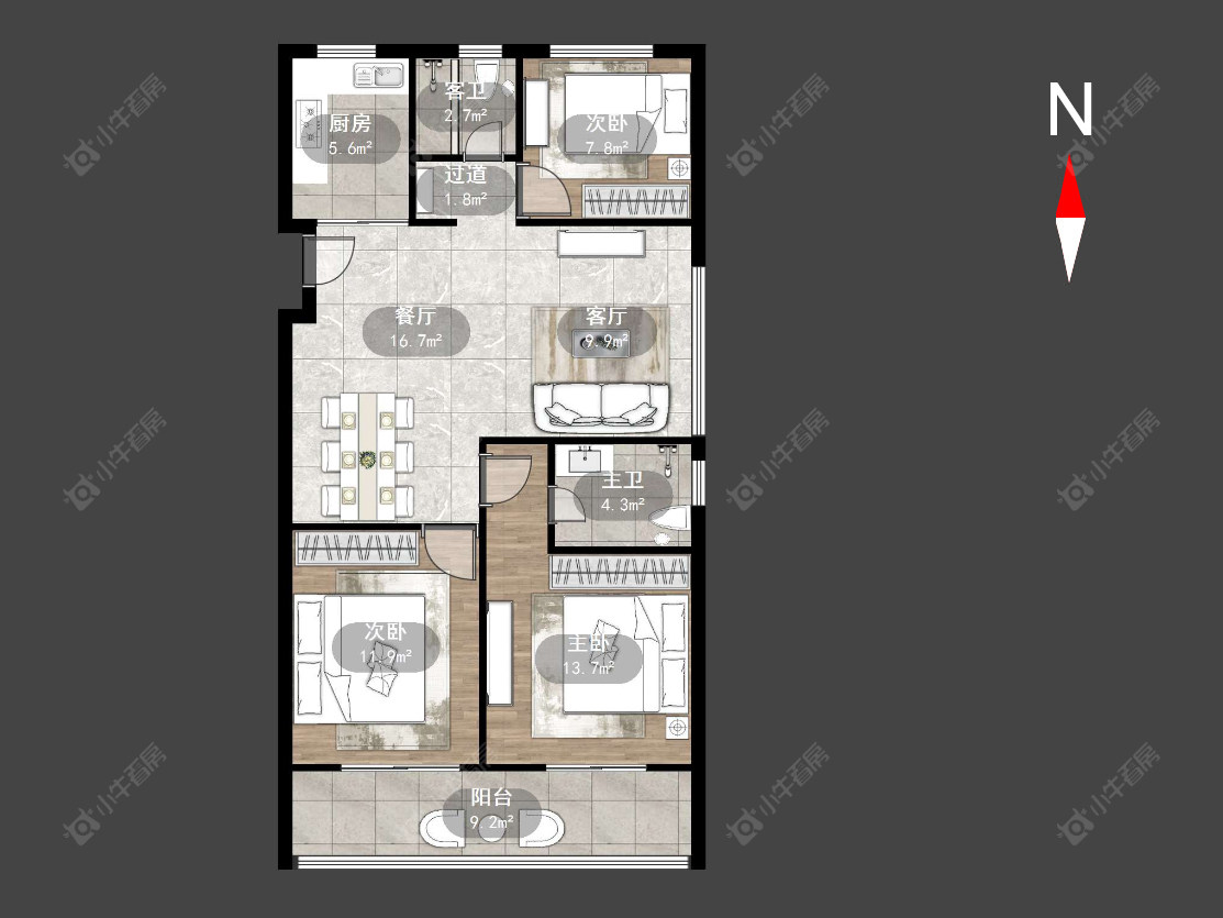 常州弘阳天下锦在售二手房源户型图_小牛看房