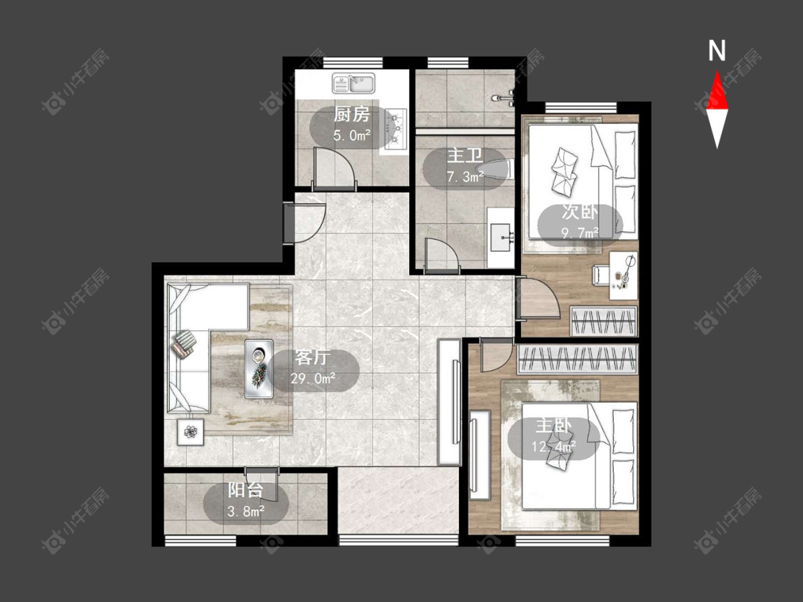 常州长宇棕榈湾在售二手房源户型图_小牛看房