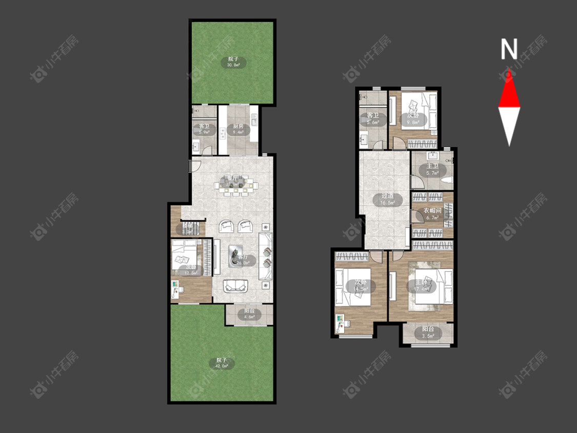 龙湖香醍漫步别墅区房源户型图 常州龙湖香醍漫步别墅区在售二手房源户型图_小牛看房