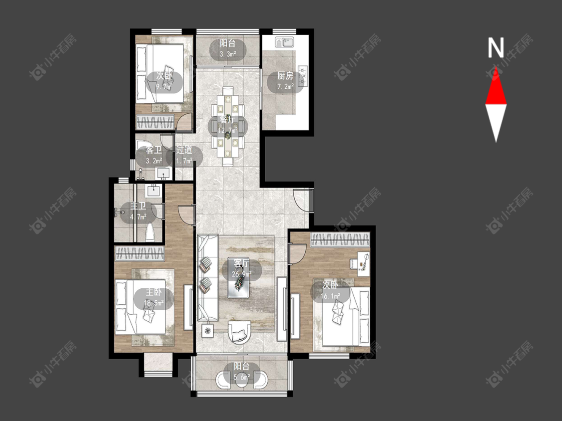 常州太湖明珠苑南苑在售二手房源户型图_小牛看房