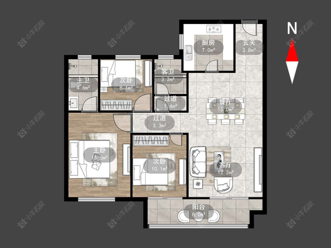 常州观湖名轩在售二手房源户型图_小牛看房