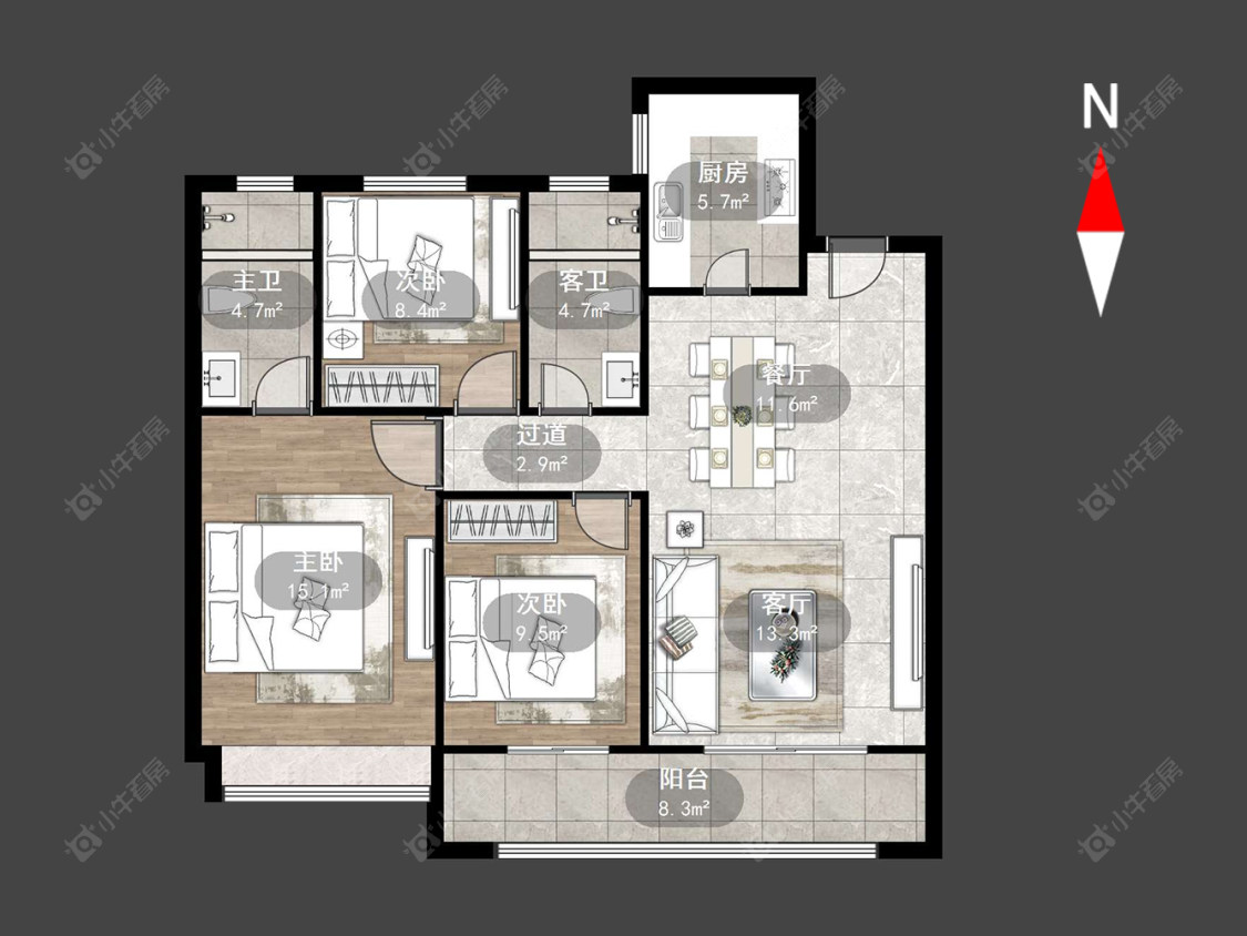 常州邹新花园D区在售二手房源户型图_小牛看房