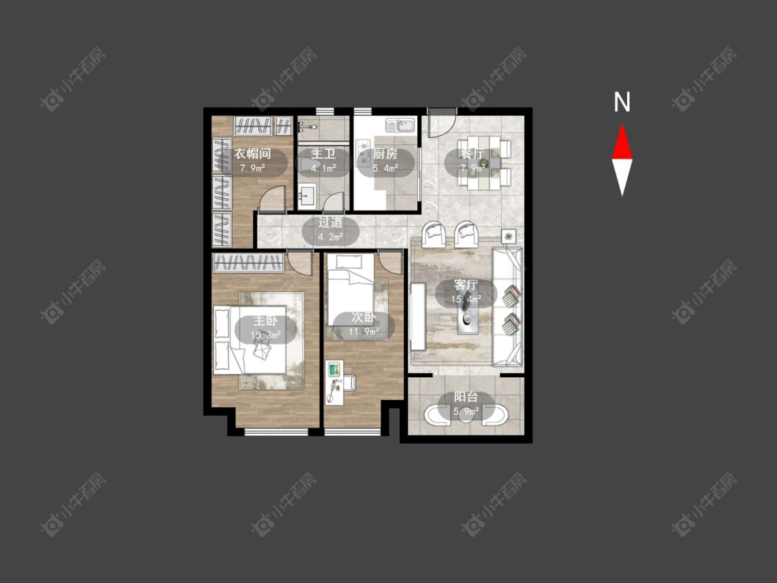 常州九龙仓繁华里在售二手房源户型图_小牛看房