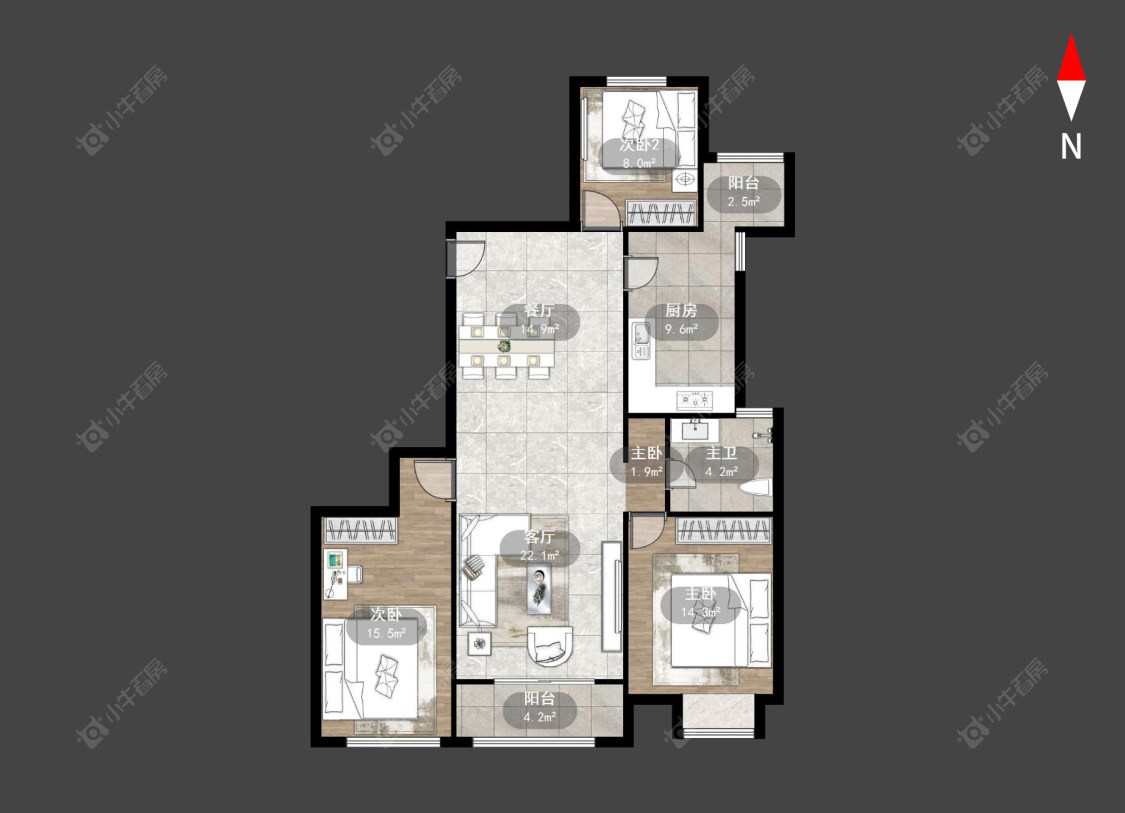 常州九洲新世界公馆在售二手房源户型图_小牛看房