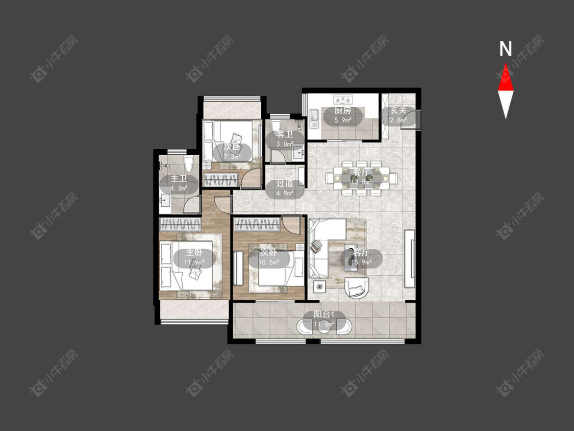 万科新都会房源户型图 常州万科新都会在售二手房源户型图_小牛看房