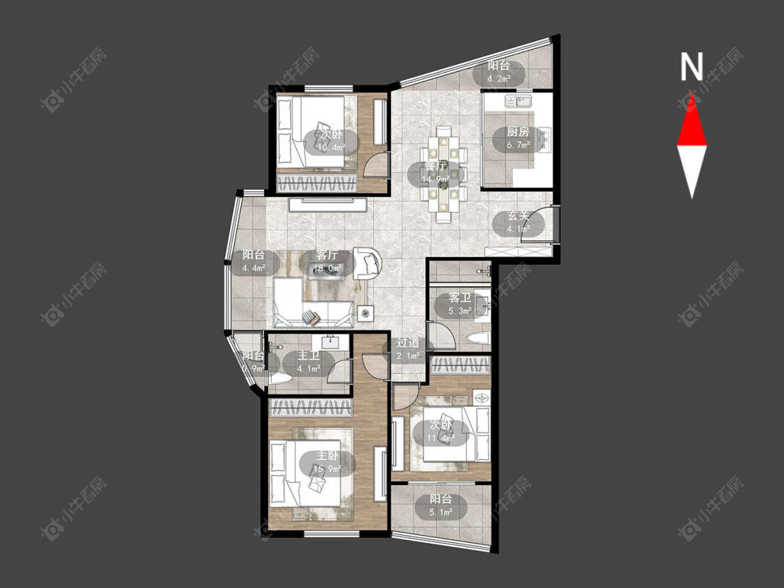 常州阳湖名城在售二手房源户型图_小牛看房
