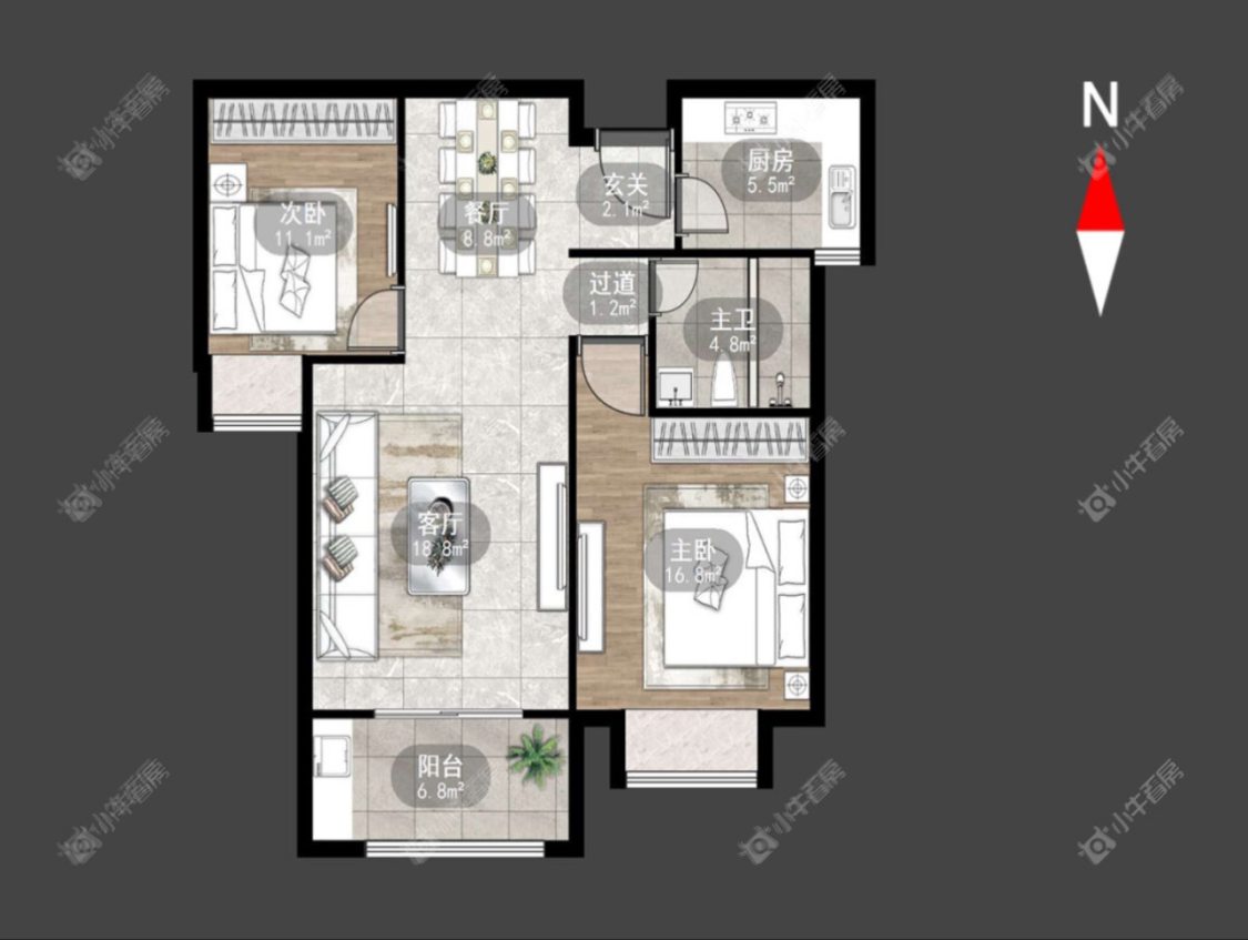 大名城西区二区房源户型图 常州大名城西区二区在租房源户型图_小牛看房