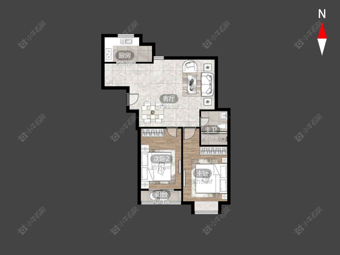 高成莱茵二期房源户型图 常州高成莱茵二期在售二手房源户型图_小牛看房
