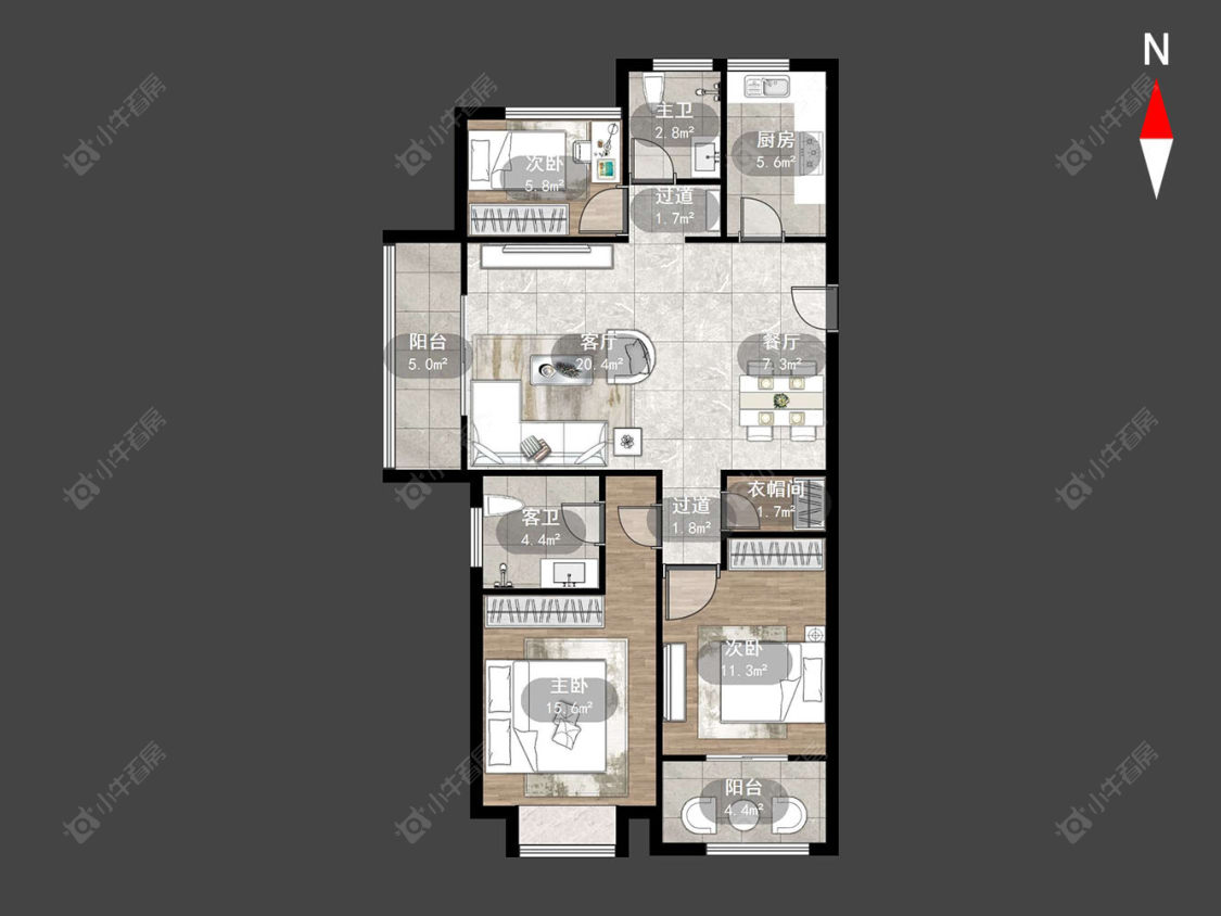 五星星韵城房源户型图 常州五星星韵城在售二手房源户型图_小牛看房