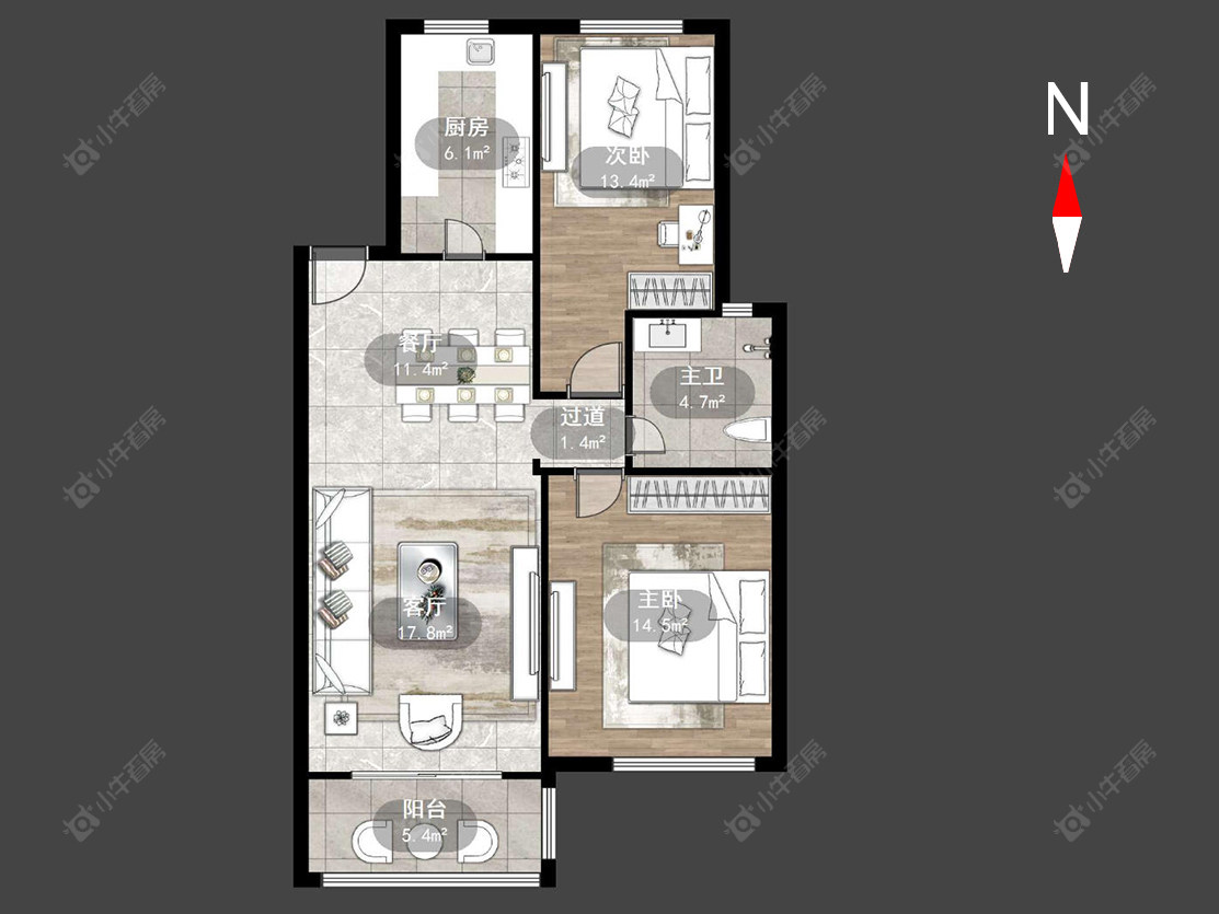 常州兆丰花苑在售二手房源户型图_小牛看房