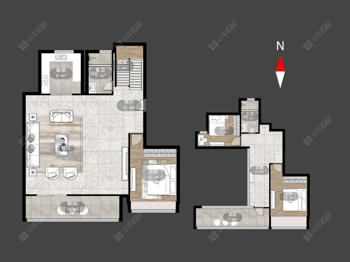 龙湖景粼天著房源户型图 常州龙湖景粼天著在售二手房源户型图_小牛看房