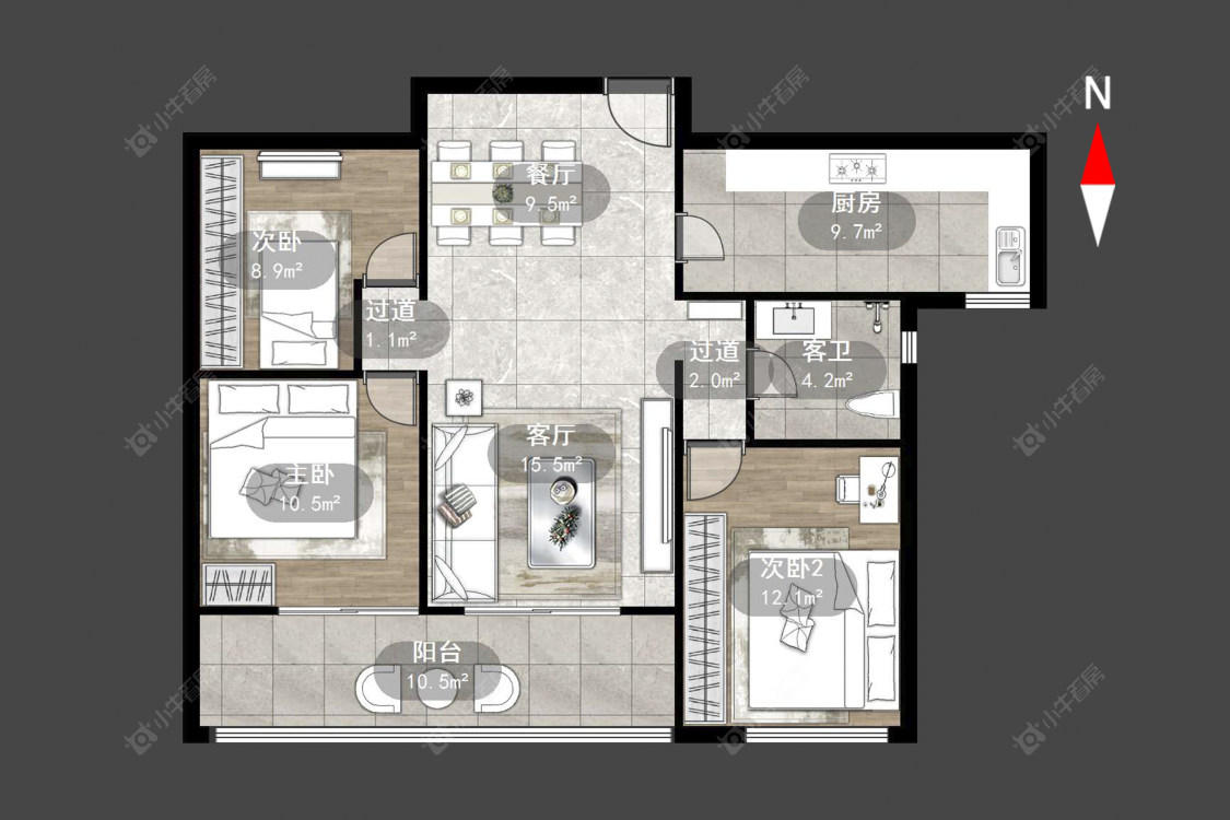 常州吾悦广场南区在售二手房源户型图_小牛看房