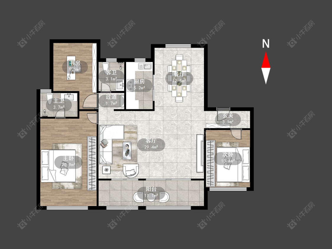 常州璟尚雅宸在售二手房源户型图_小牛看房