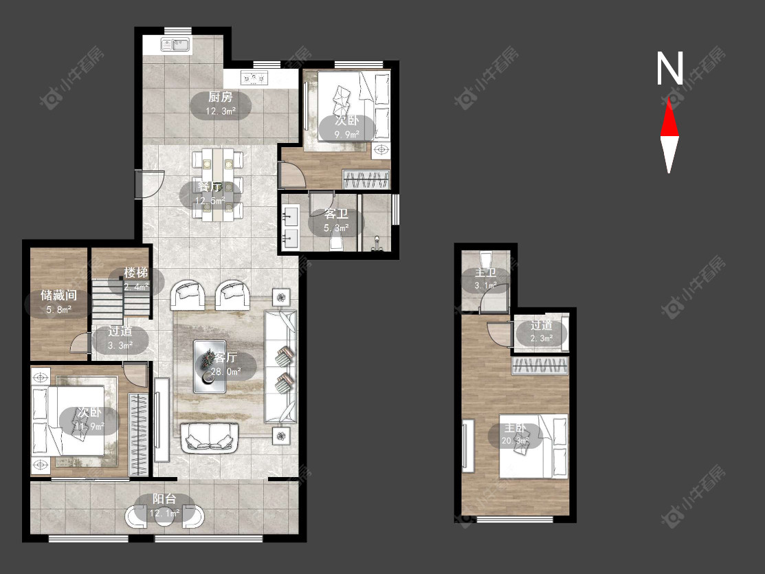 新城璞樾和山房源户型图 常州新城璞樾和山在售二手房源户型图_小牛看房