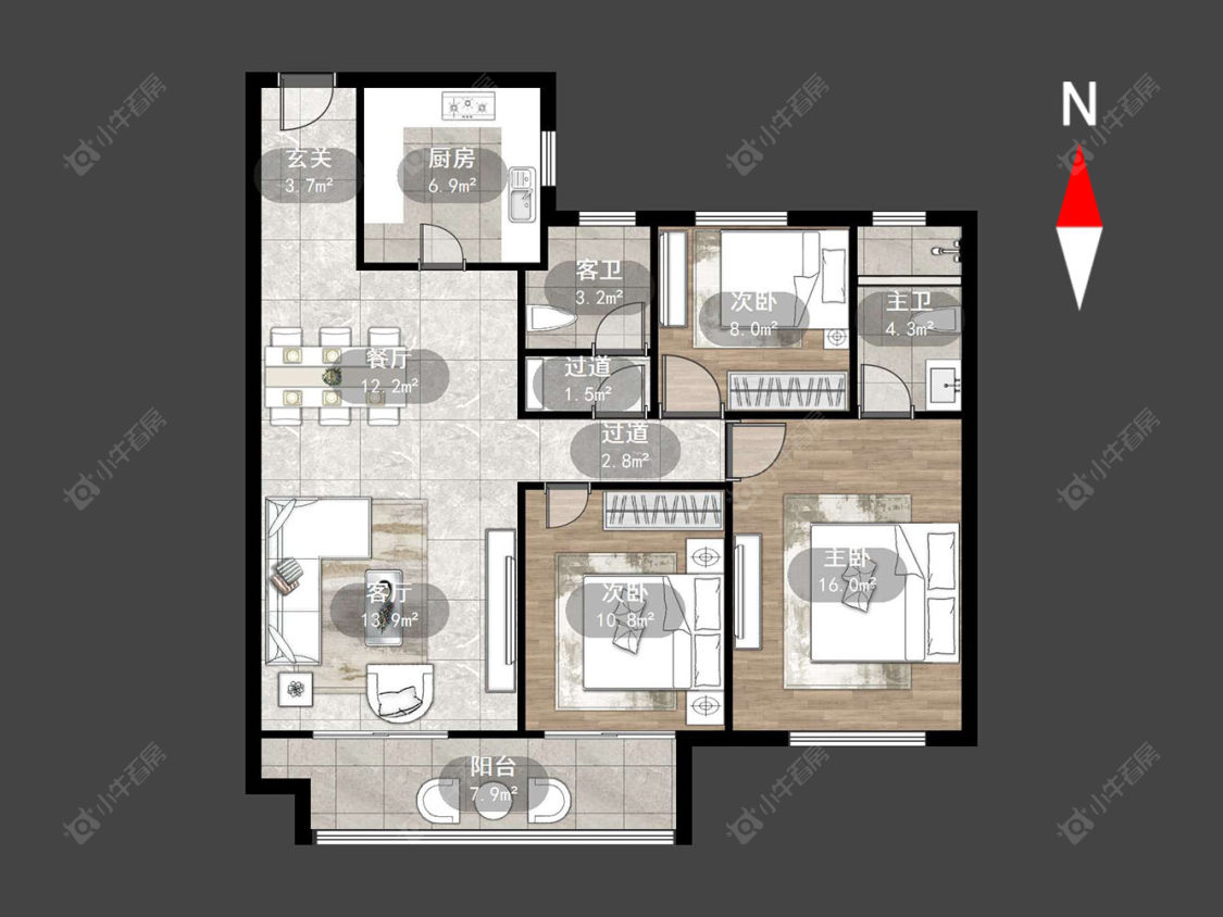 常州观湖名轩在售二手房源户型图_小牛看房