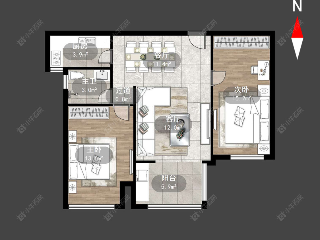 常州水晶城在售二手房源户型图_小牛看房