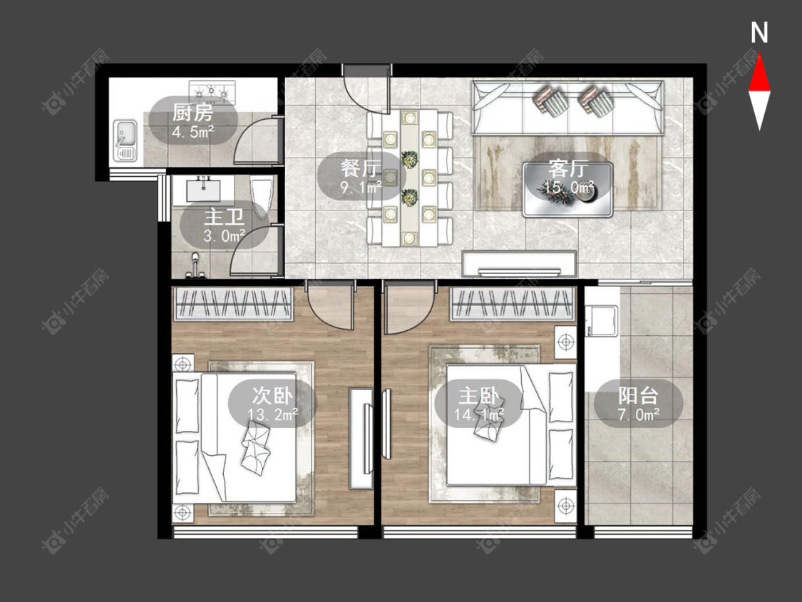 常州喜盈门花苑在售二手房源户型图_小牛看房