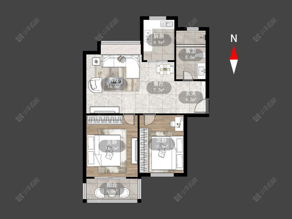 常州滨江明珠城东区在售二手房源户型图_小牛看房