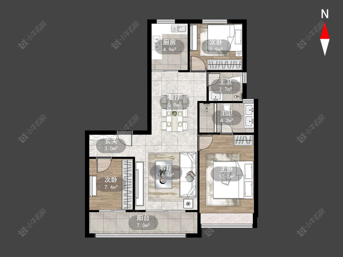 保利和光晨樾房源户型图 常州保利和光晨樾在售二手房源户型图_小牛看房